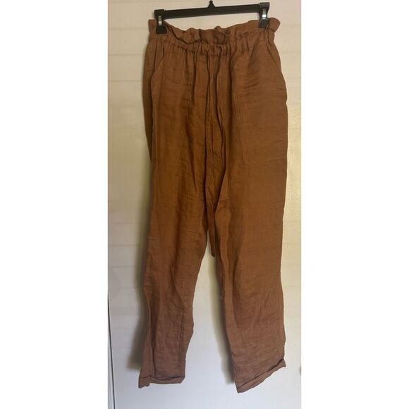 A.L.C Callum Linen Paper Bag Waist Pants Size 4 - Picture 7 of 8